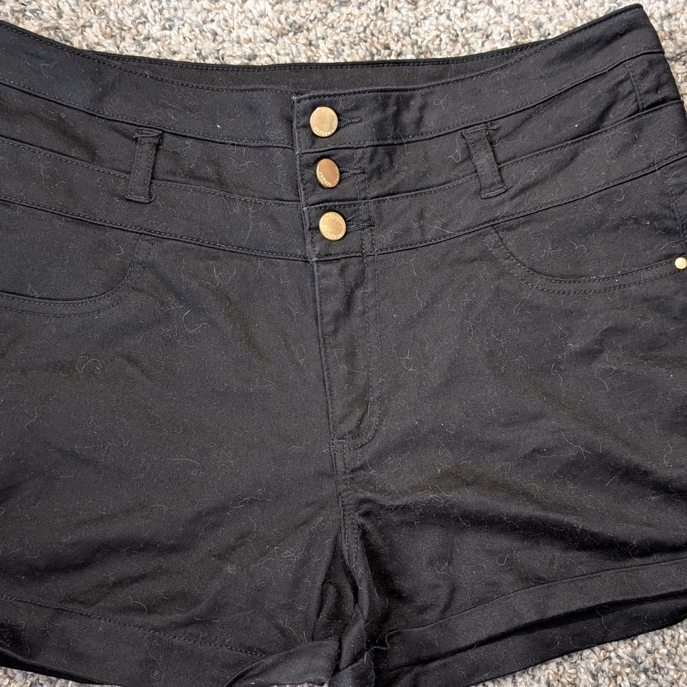 Refuge Black High Waist Shorts with Fitted Design